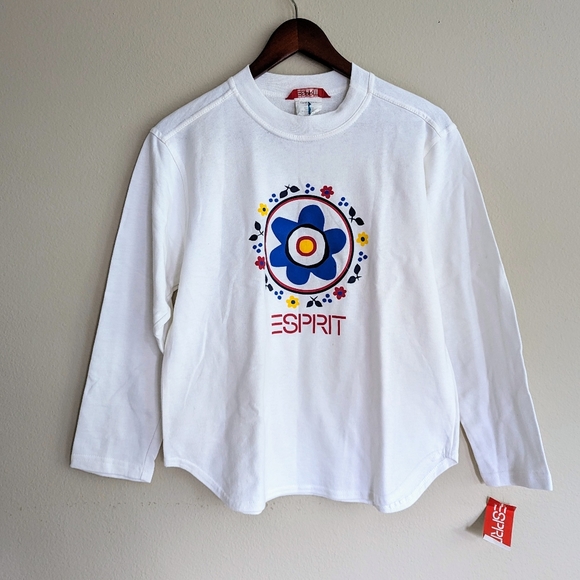 New Espirit‎ Girl's Pullover Sweatshirt White Large - Picture 1 of 3